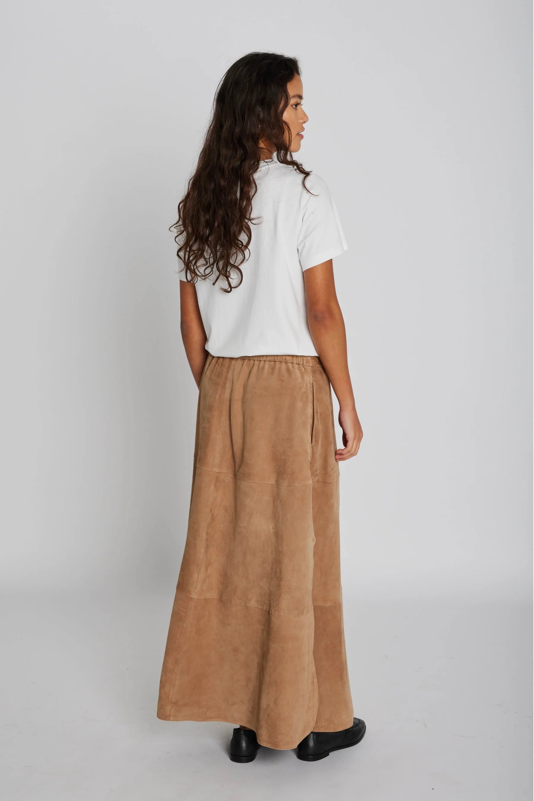 Philosophy Blues Original naisten hame Jono Suede Long Skirt, kameli