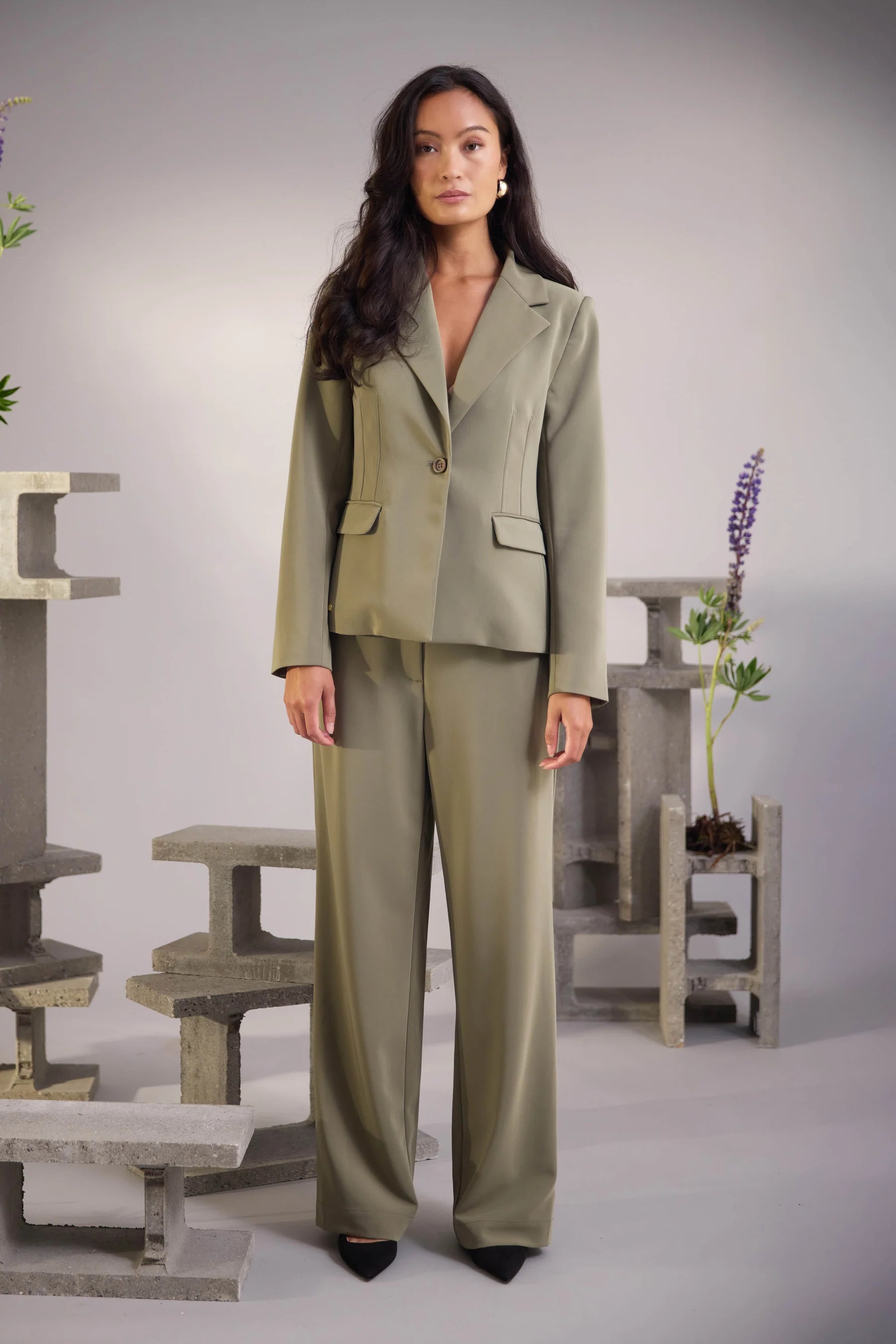 Philosophy Blues Original naisten bleiseri Verato Short Blazer, vaalea armeijanvihreä