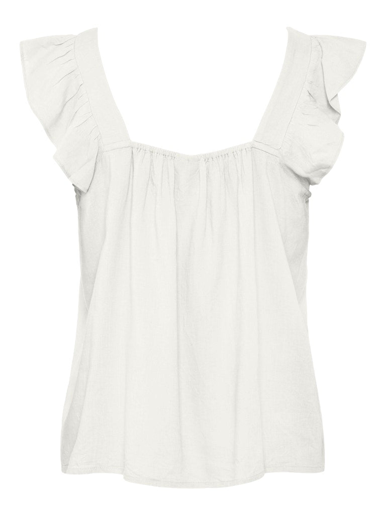 Pieces naisten toppi PCPIA SL Top, valkoinen