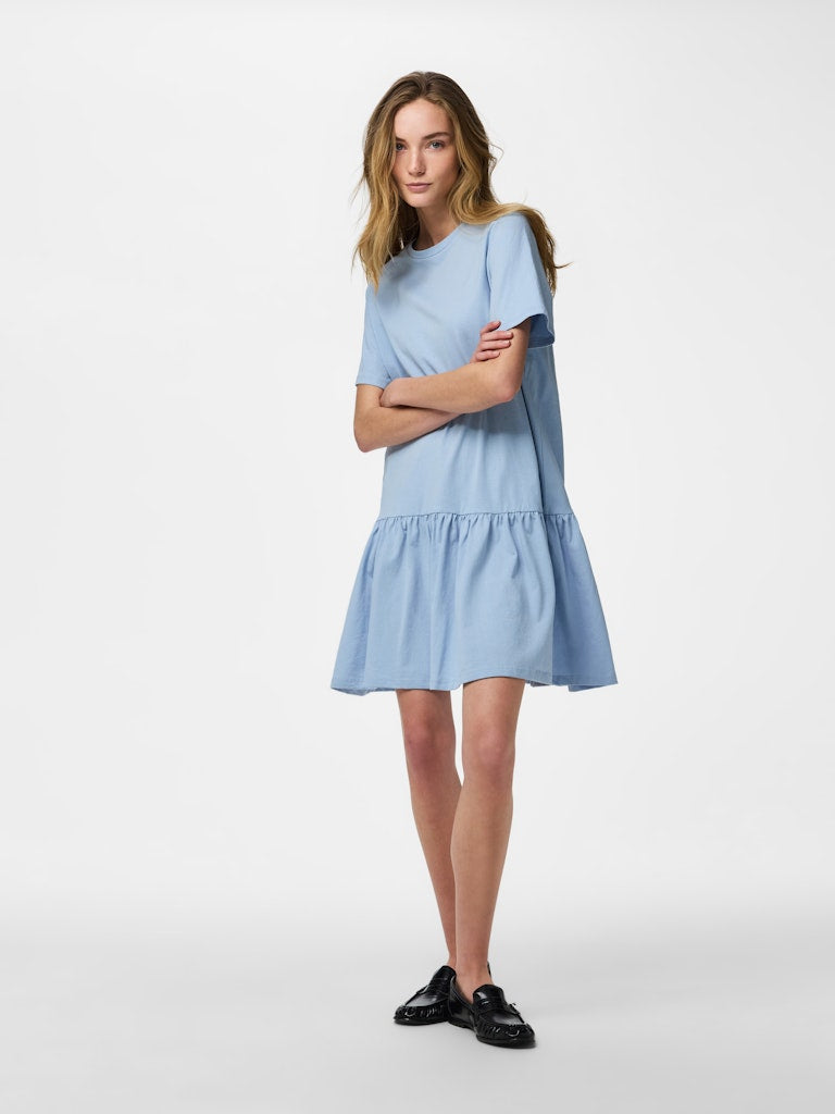 Pieces mekko PCDisso SS O-Neck Dress, vaaleansininen
