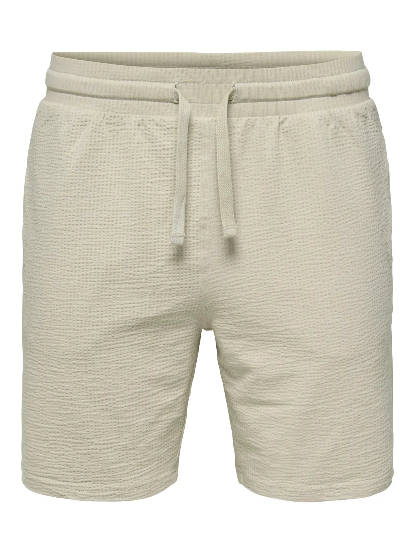 Only and Sons miesten shortsit ONSKIAN Life Reg Seersucker Shorts, silver lining