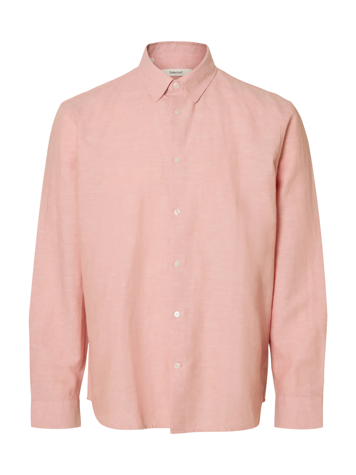 Selected miesten kauluspaita SlhSlimClay Linenblend, Rose Dawn Mixed w. white