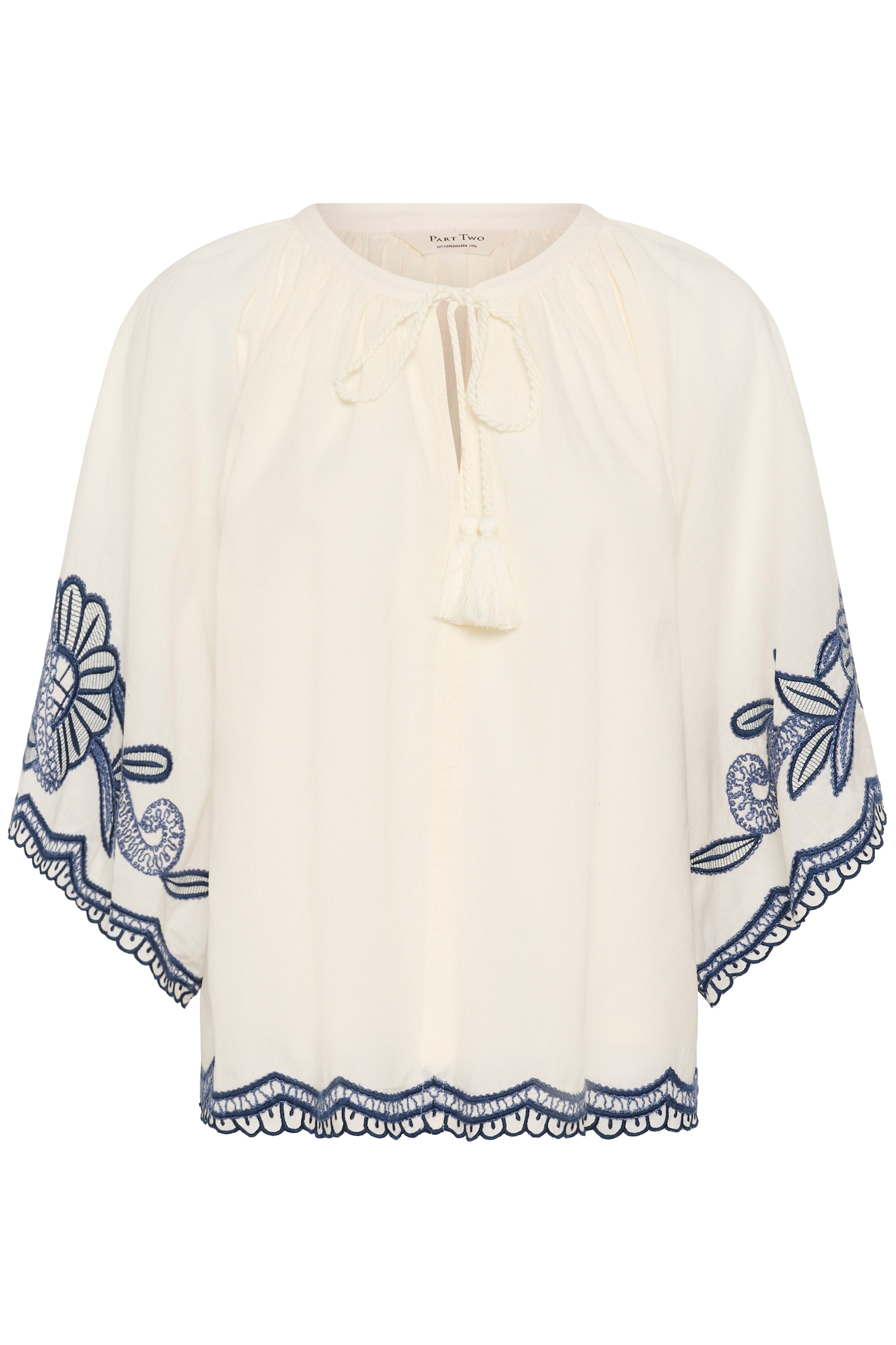 Part Two naisten pusero Bianchapw Bl, Whisper White W Blue Emb