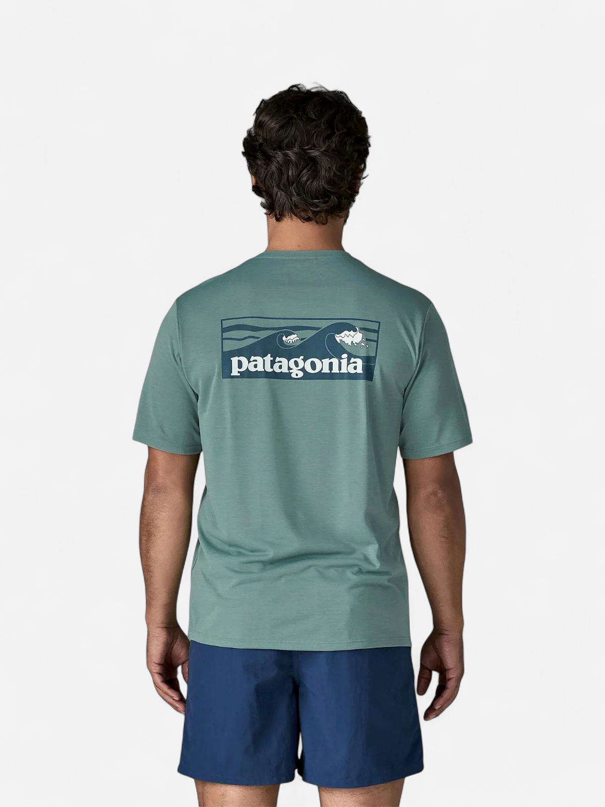 Patagonia miesten t-paita M's Cap Cool Daily Shirt - Boardshort Lo, sininen salvia - Kekäle.fi