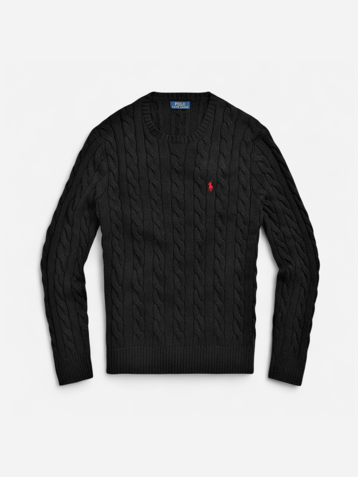 Polo Ralph Lauren miesten neulepusero Cotton Cable LS Drive Pullover, musta - Kekäle.fi