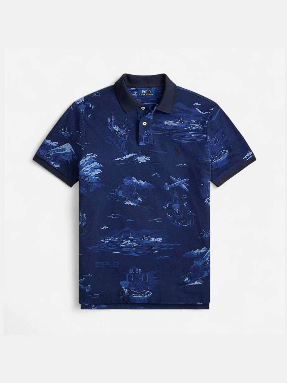Polo Ralph Lauren miesten pikeepaita Custom Slim Fit, sininen kuosi - Kekäle.fi