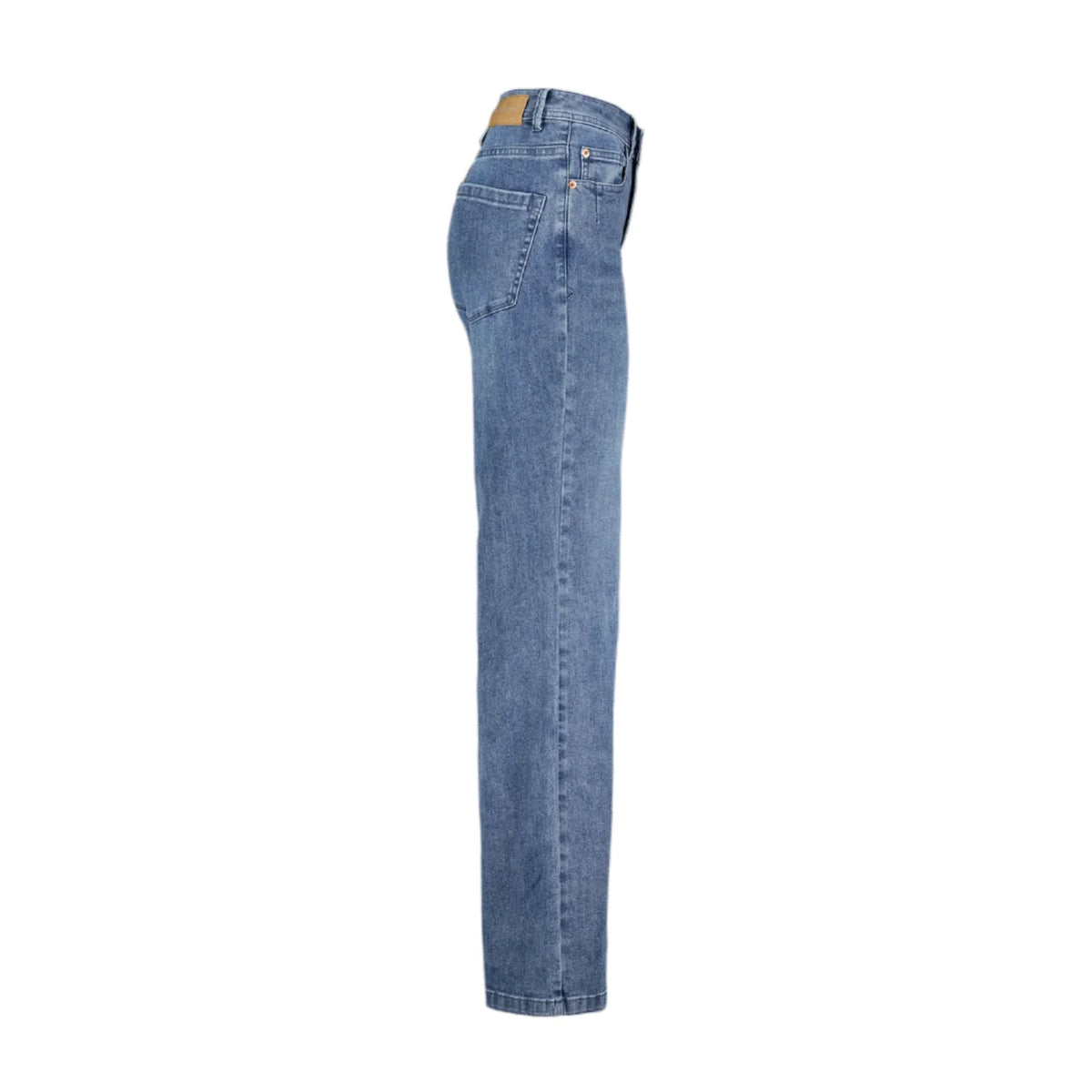 Red Button naisten farkut Colette Wide Jeans, Sininen, indigo, korkeavyötäröinen leveälahkeinen malli farkkukankaasta, klassiset taskut ja vyölenkit.