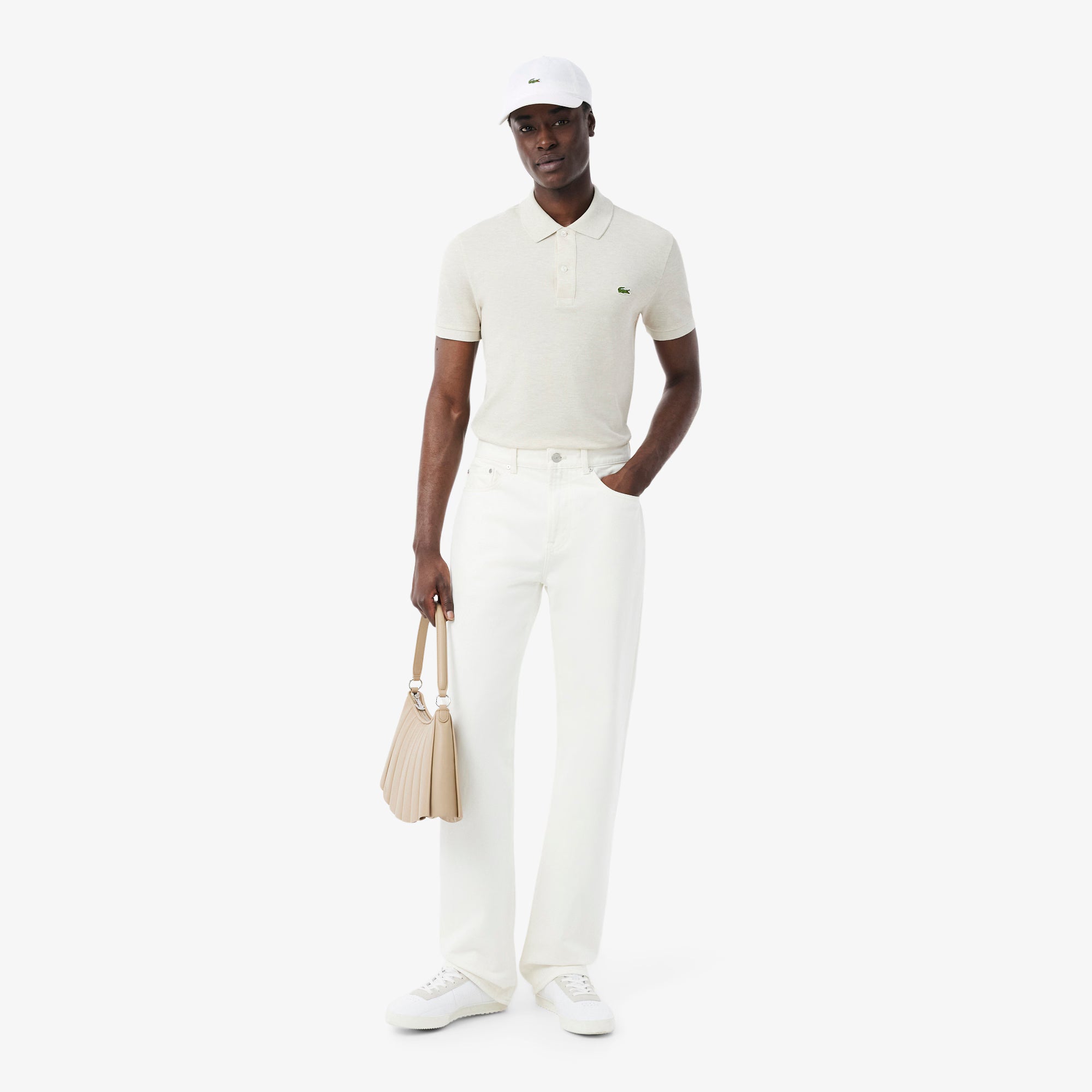 Lacoste miesten lippis Cotton Twill Cap With Croc, valkoinen