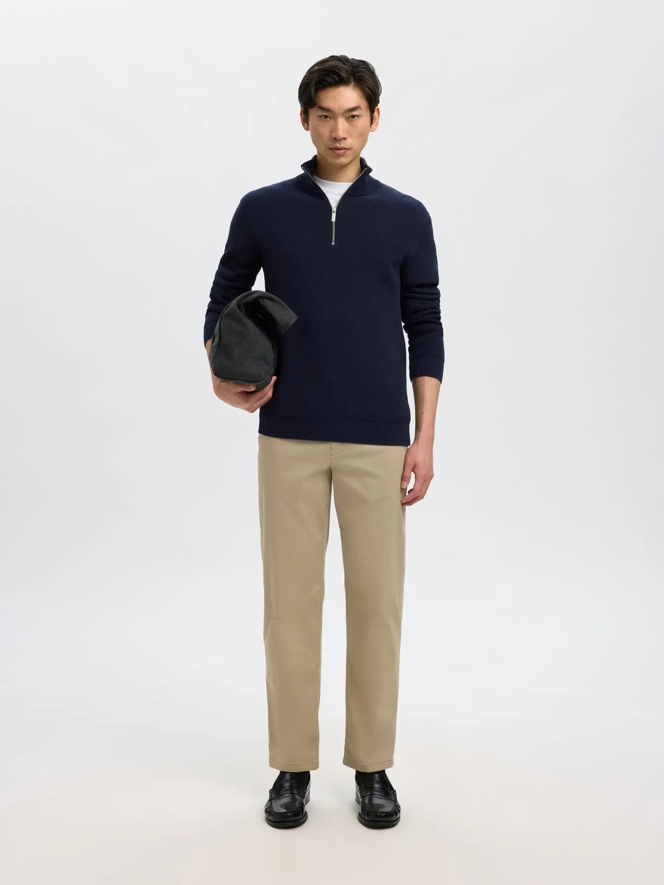 Selected miesten chinot SLM196-Straight New Miles Flex Pant Noos, Greige