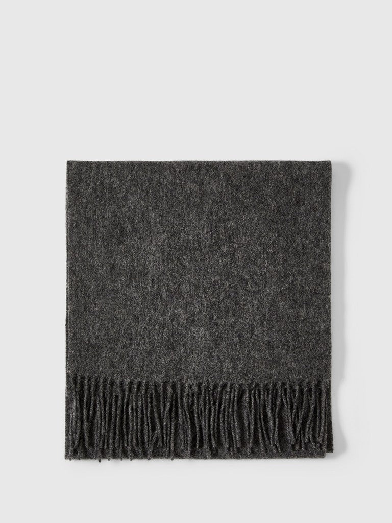 Selected miesten huivi Tope Wool Scarf, Medium Grey Melange