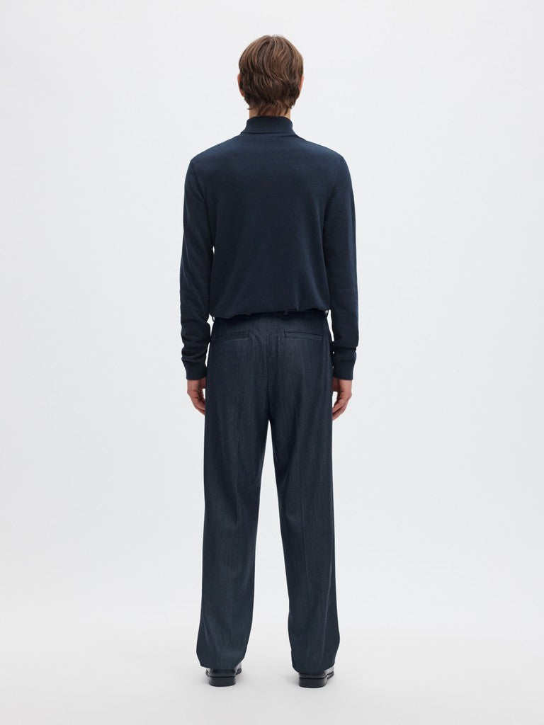 Selected miesten neulepusero Slhberg Roll Neck B Noos, Navy Blazer Melange
