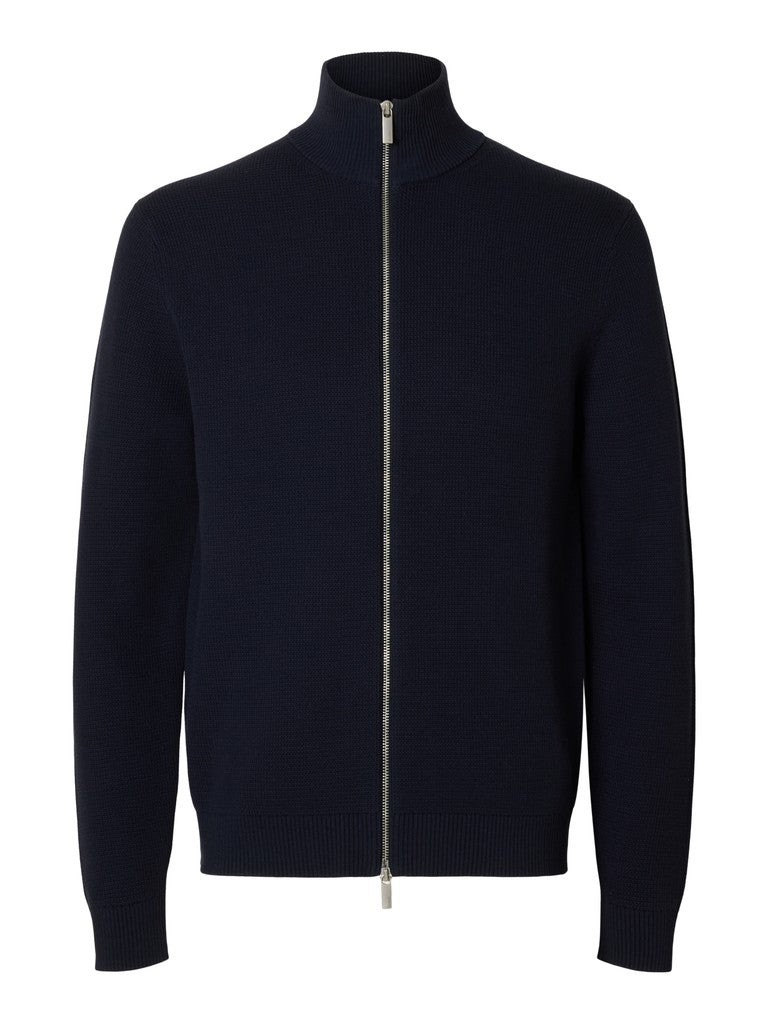 Selected miesten neuletakki Dane Ls Knit Reg Structure Full Zip, Sky Captain