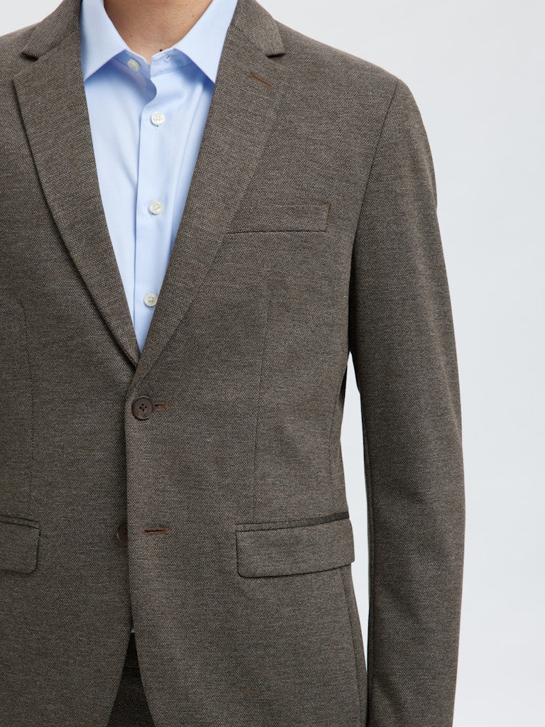 Selected miesten Bleiseri Slim Aitor Jersey Blazer, ruskea