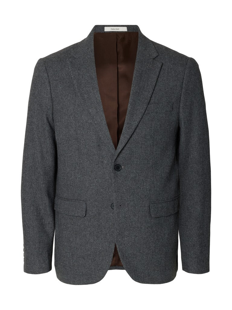 Selected miesten bleiseri Slim Reed Wool, Dark Grey Melange