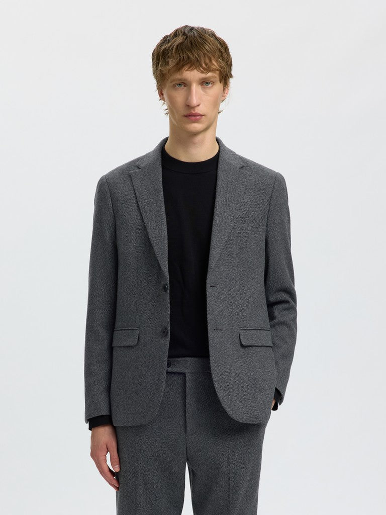 Selected miesten bleiseri Slim Reed Wool, Dark Grey Melange