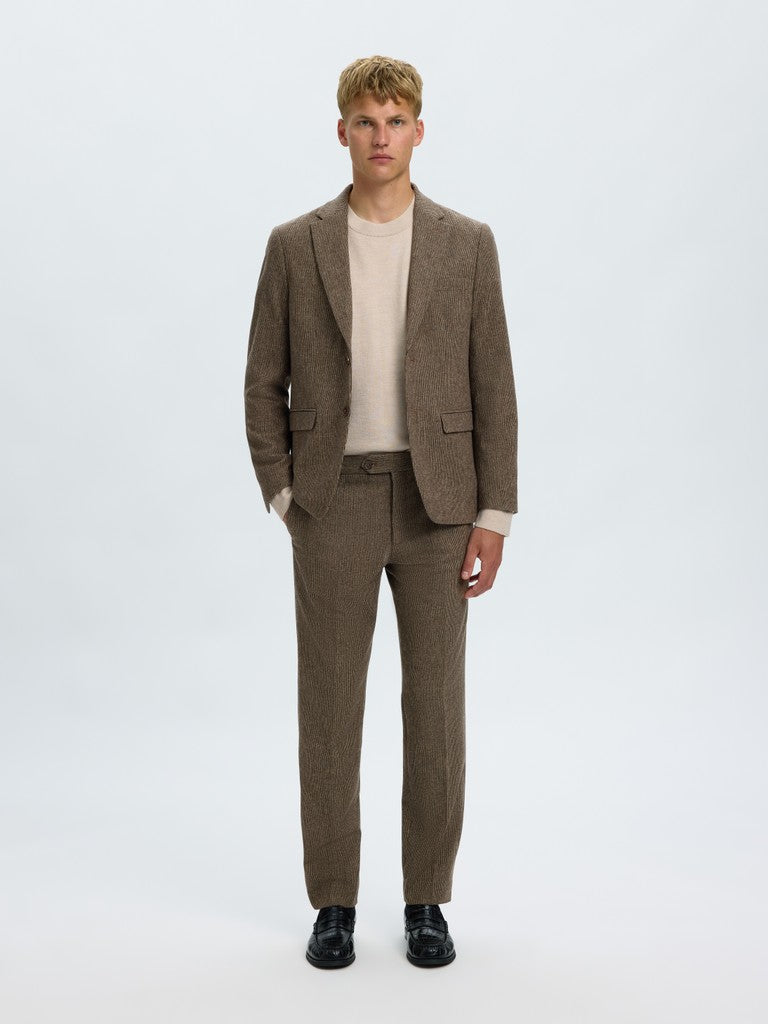 Selected miesten bleiseri Slim Reed Wool, Medium Brown Melange Check