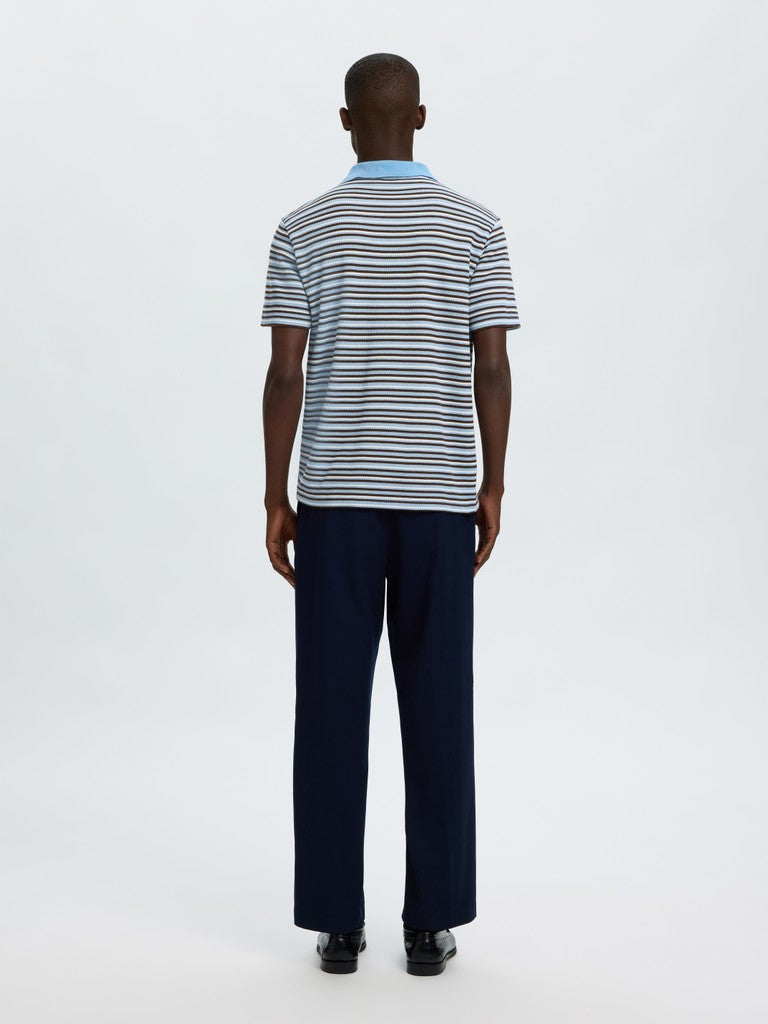 Selected miesten pikeepaita Jasper Stripe SS Polo, Egret Blissful Blue + Del