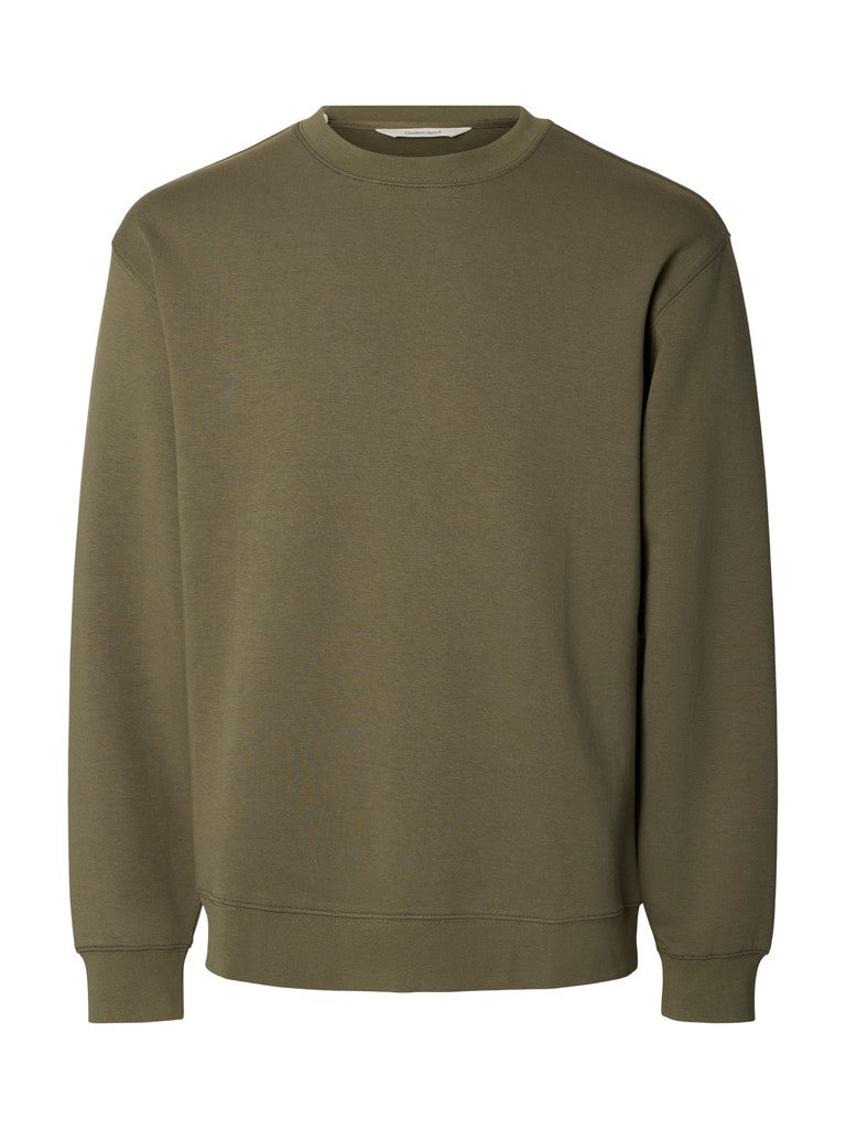 Selected miesten collegepaidat Tom Soft Crew Neck Sweat, kalamata