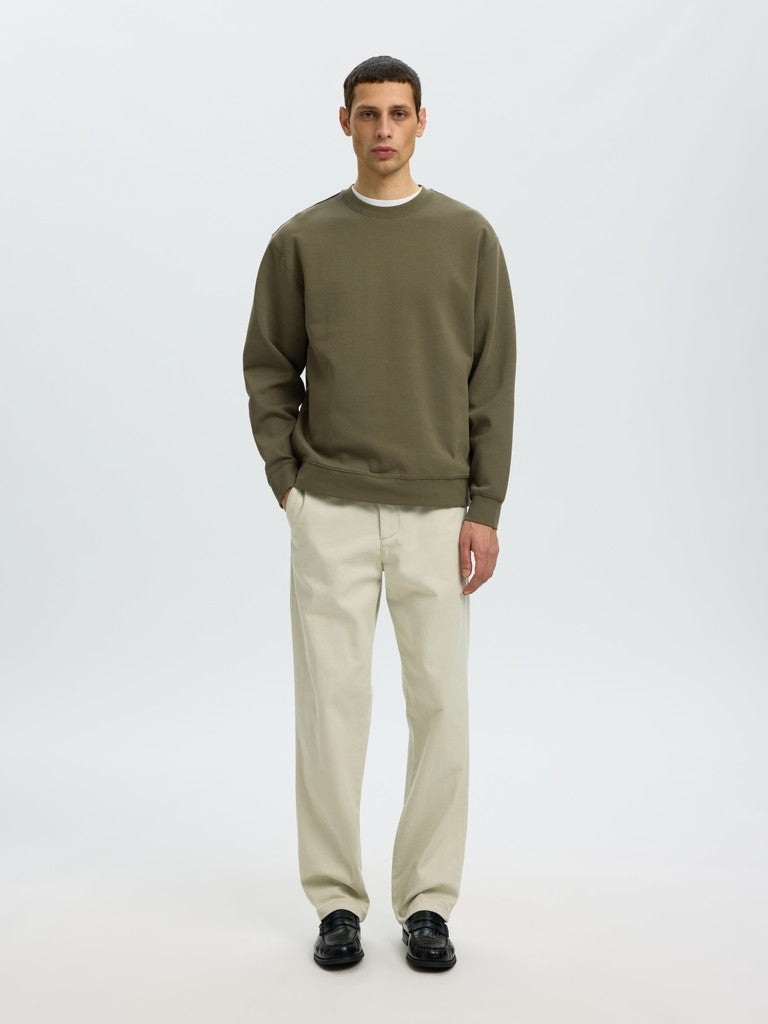 Selected miesten collegepaidat Tom Soft Crew Neck Sweat, kalamata