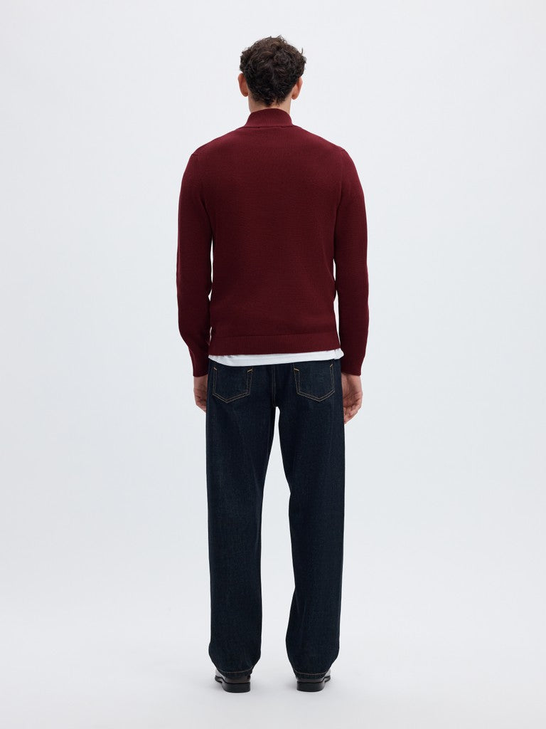 Selected miesten neulepusero Dane Half Zip, Tawny Port