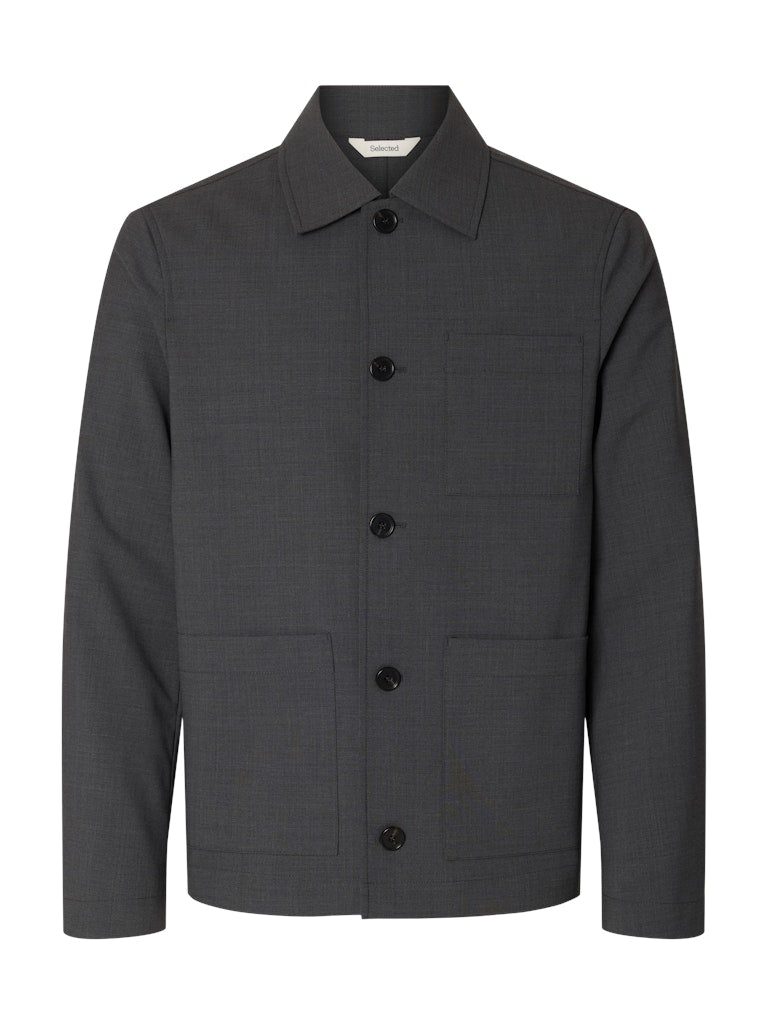 Selected miesten paitatakki SLHRELAX-MAGS HYBRID OVERSHIRT BLAZER EX, Asphalt