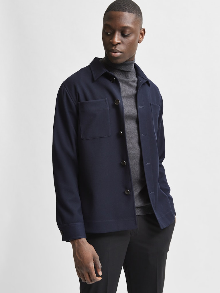 Selected miesten pooloneule Berg Roll Neck Noos, Antracit Melange