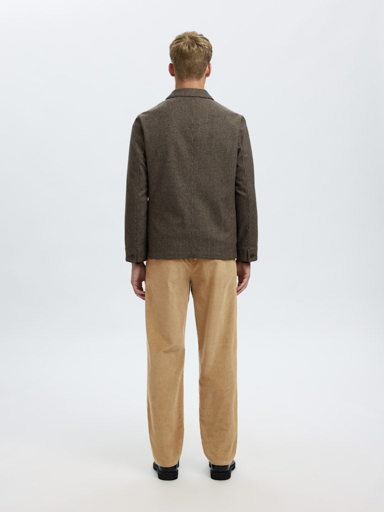 Selected miesten vakosamettihousut Straight Miles Cord Pant NOS, Kelp