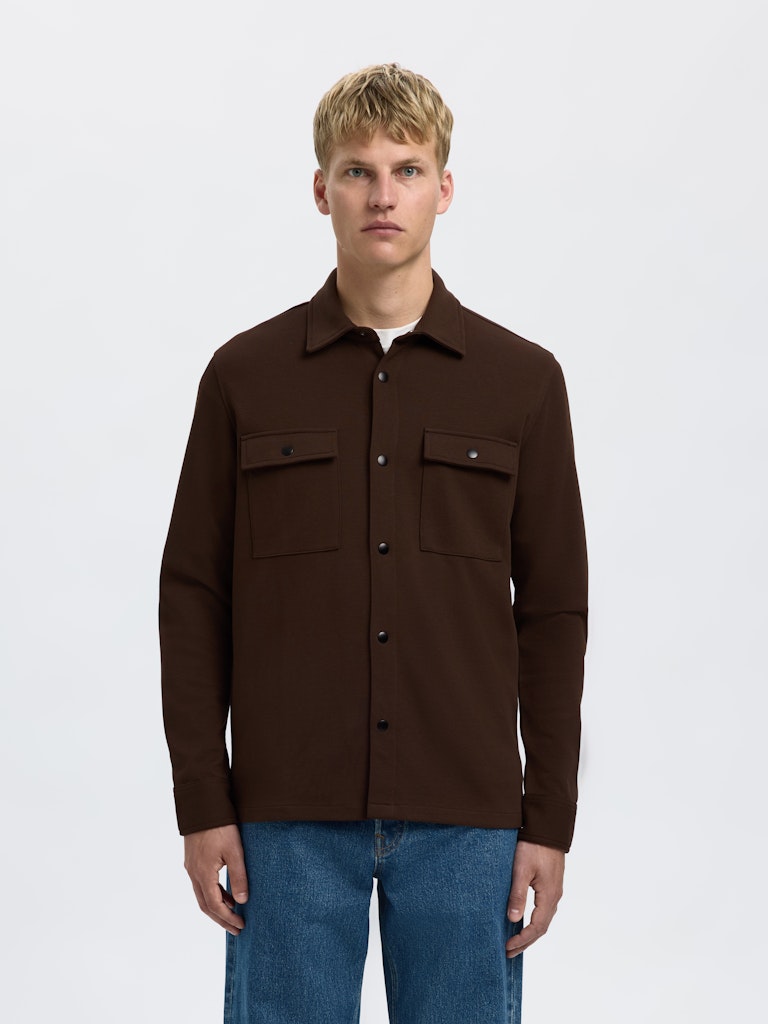 Selected Miesten Paitatakki Jackie Sweat Jacket, Demitasse