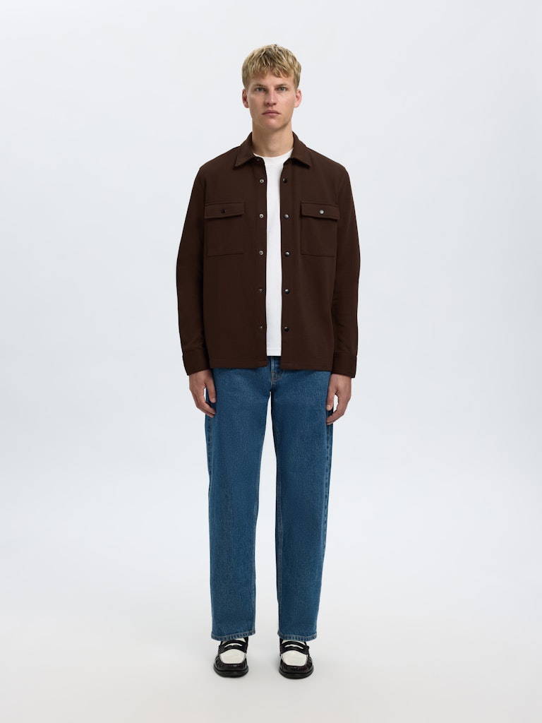 Selected Miesten Paitatakki Jackie Sweat Jacket, Demitasse