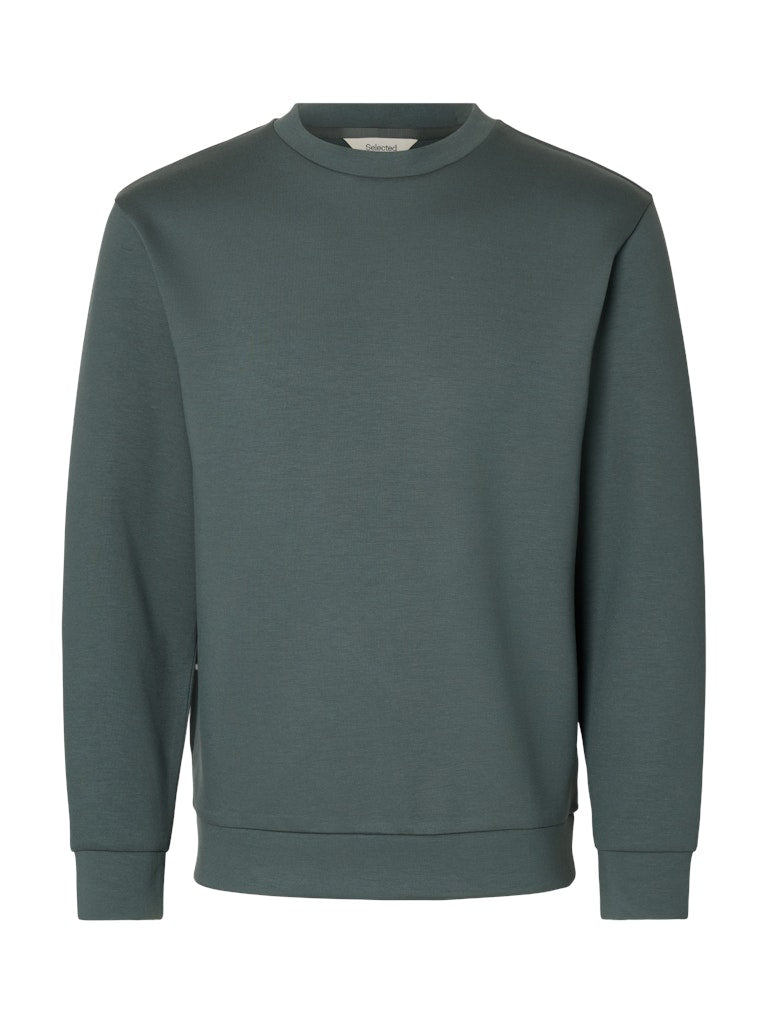 Selected miesten collegepaita MANUEL SOFT CREW NECK, Balsam Green