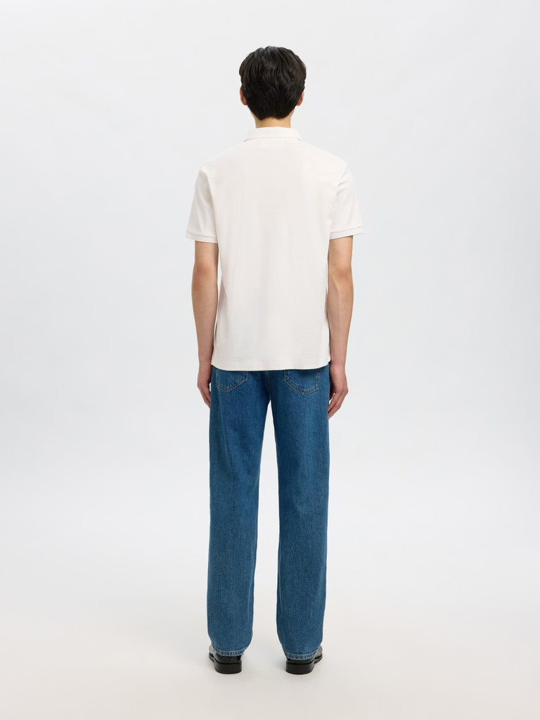 Selected miesten pikeepaita Fave Zip, Cloud Dancer