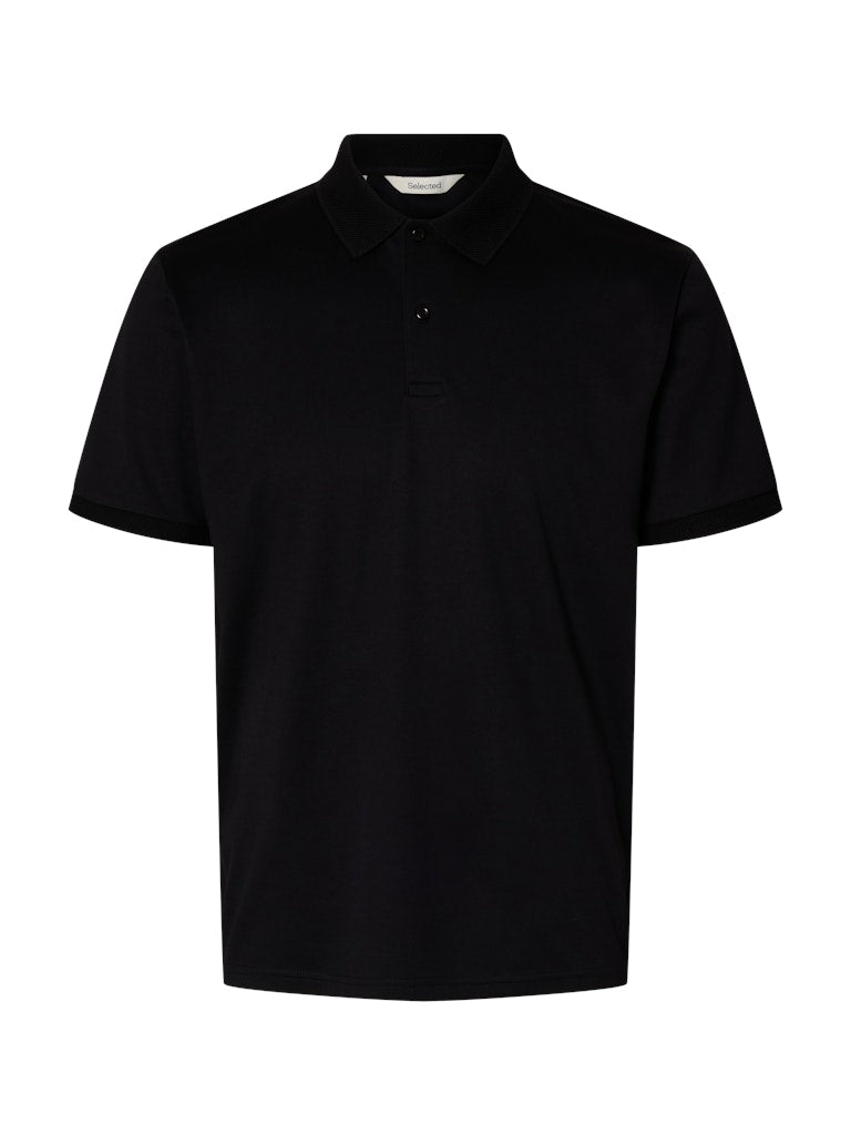 Selected miesten pikeepaita SLHFAVE Button SS Polo, musta