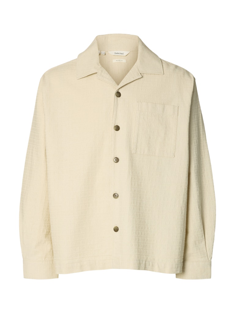 Selected paitatakki SLHRLXRAY Undyed Overshirt, Raw Cotton Undyed