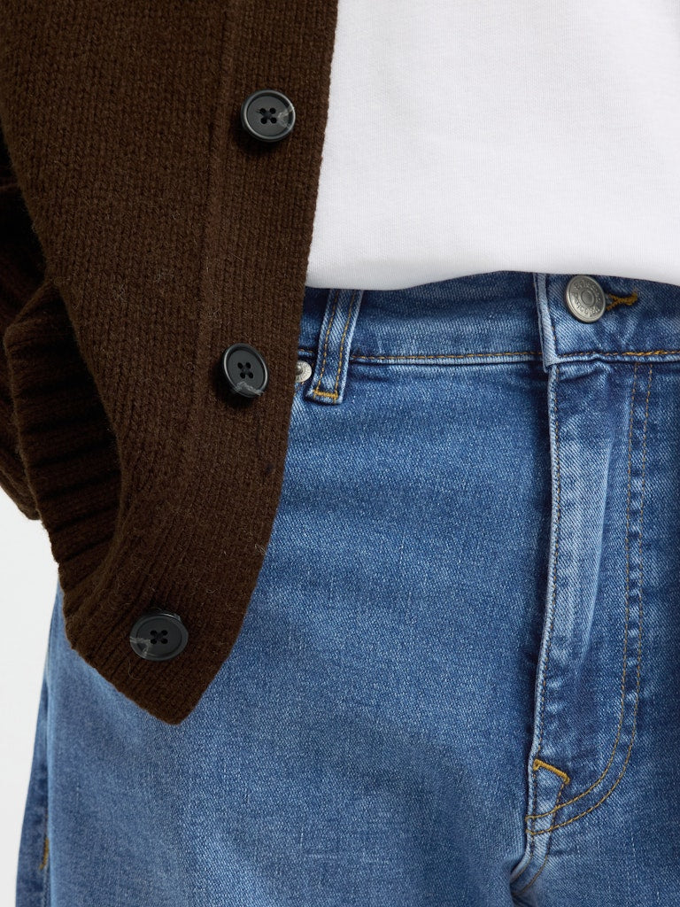 Selected miesten farkut SLH196-STRAIGHT CLEO FLEX MB 616 JNS NOS, Medium Blue Denim