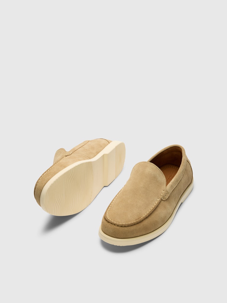 Selected miesten loaferit SLHOwen Suede Clean Loafer, Sand