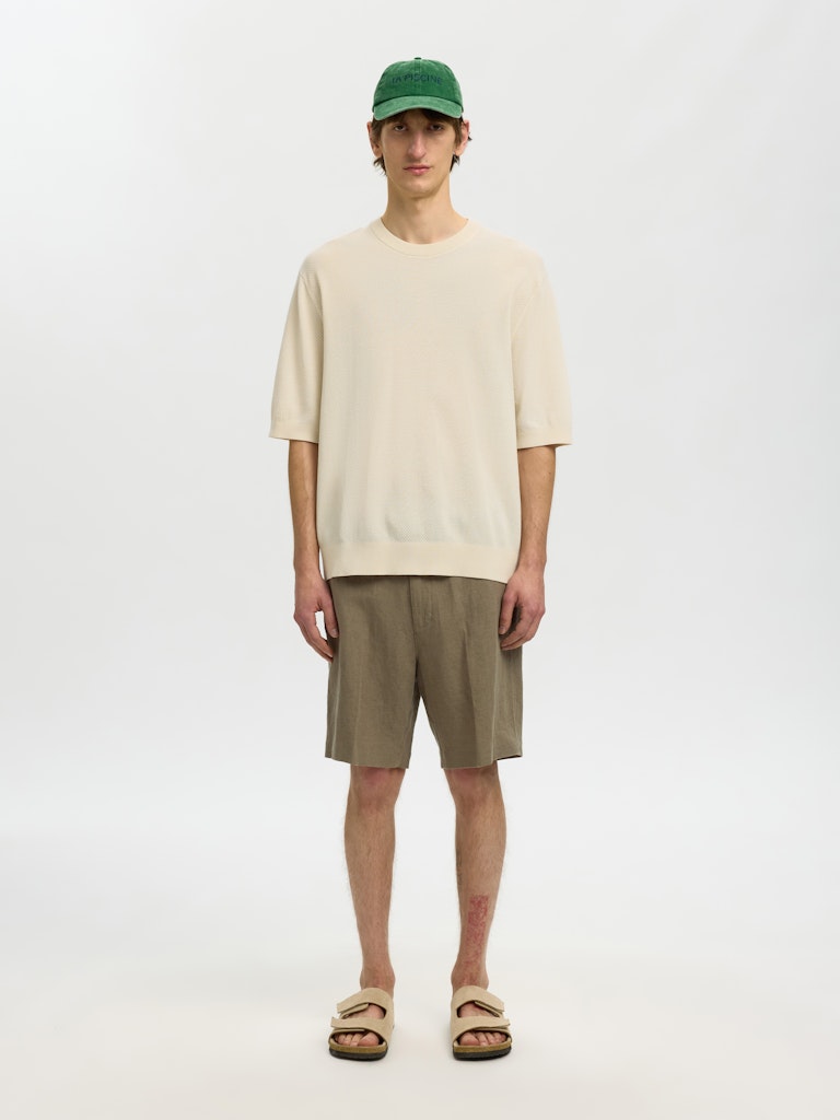 Selected miesten t-paita Slhtorino SS Structure Crew Neck, Birch