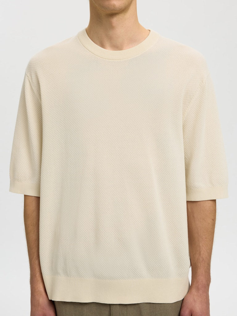 Selected miesten t-paita Slhtorino SS Structure Crew Neck, Birch