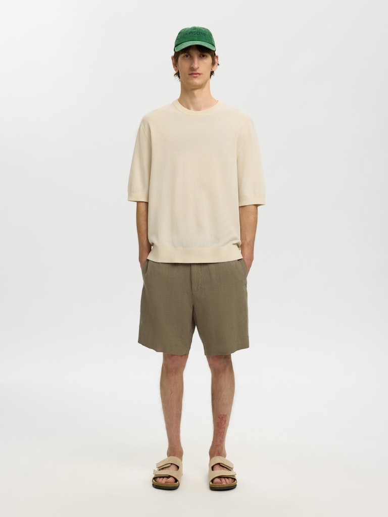 Selected miesten t-paita Slhtorino SS Structure Crew Neck, Birch