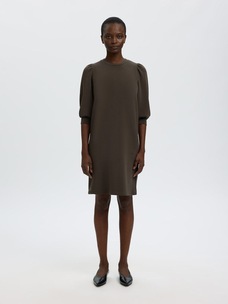 Selected Femme naisten mekko SLFTENNY 3/4 SHORT SWEAT DRESS NOOS, Delicioso