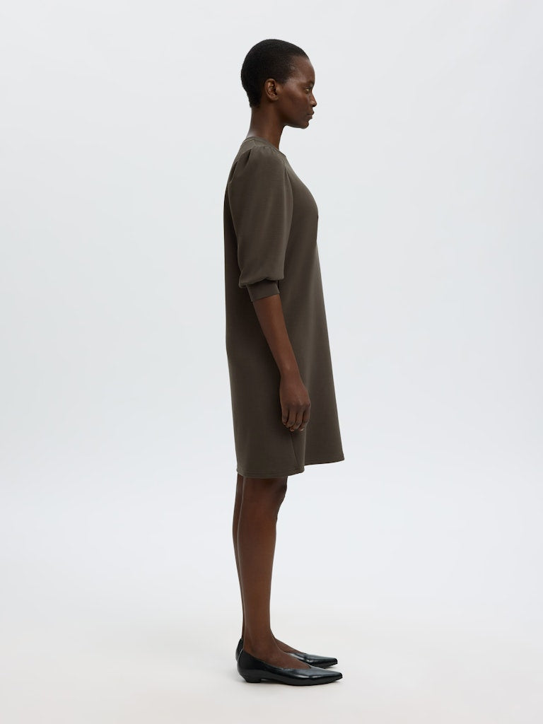 Selected Femme naisten mekko SLFTENNY 3/4 SHORT SWEAT DRESS NOOS, Delicioso