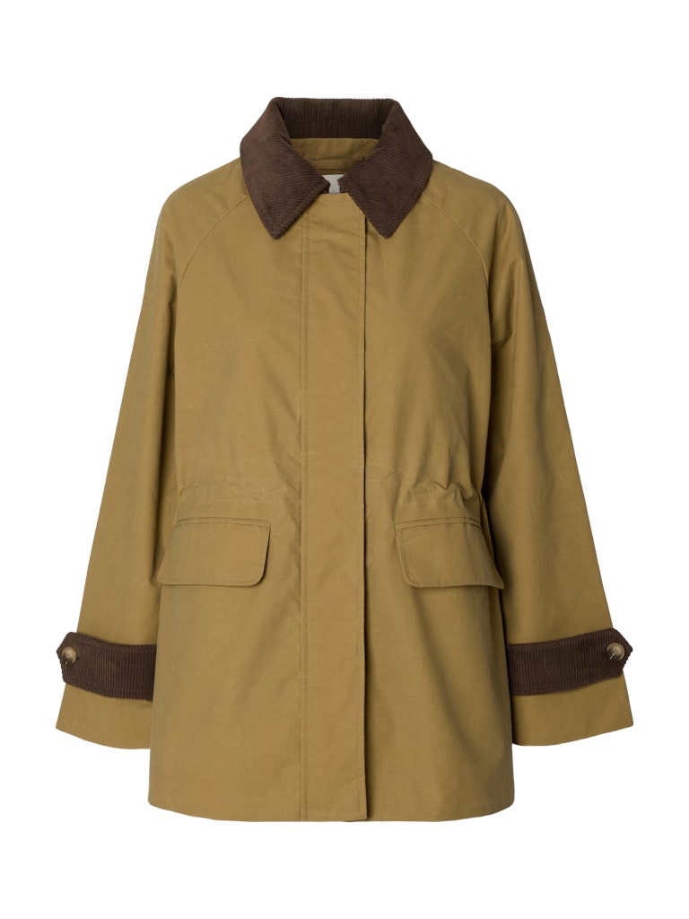 Selected Femme naisten takki SLWWilma Waxed Clair Jacket NOOS, Tigers Eye