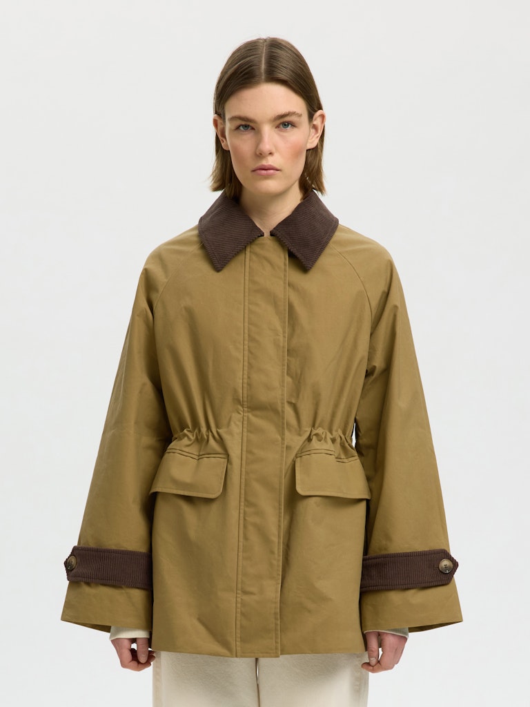 Selected Femme naisten takki SLWWilma Waxed Clair Jacket NOOS, Tigers Eye