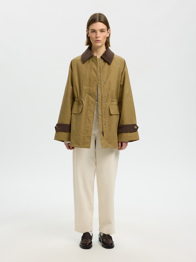 Selected Femme naisten takki SLWWilma Waxed Clair Jacket NOOS, Tigers Eye