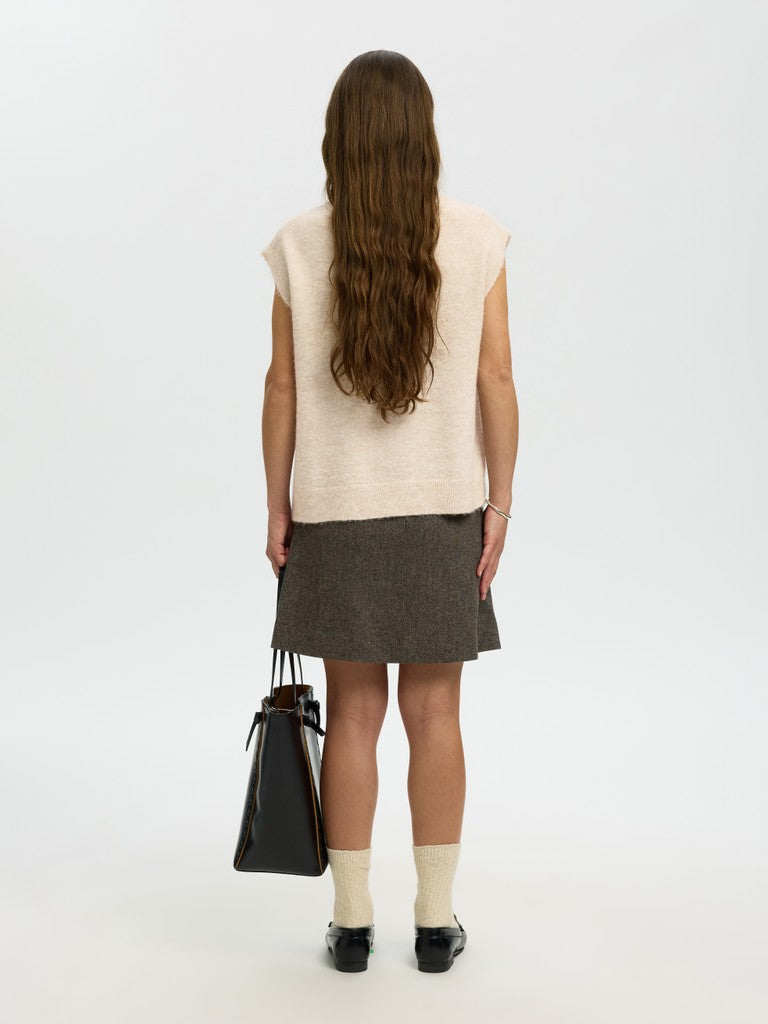 Selected Femme naisten neuleliivi Lulu Sl Knit Vest, Birch Melange