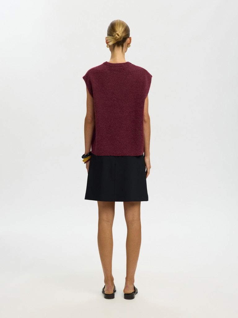 Selected Femme naisten neuleliivi Lulu Sl Knit Vest, Tawny Port Melange