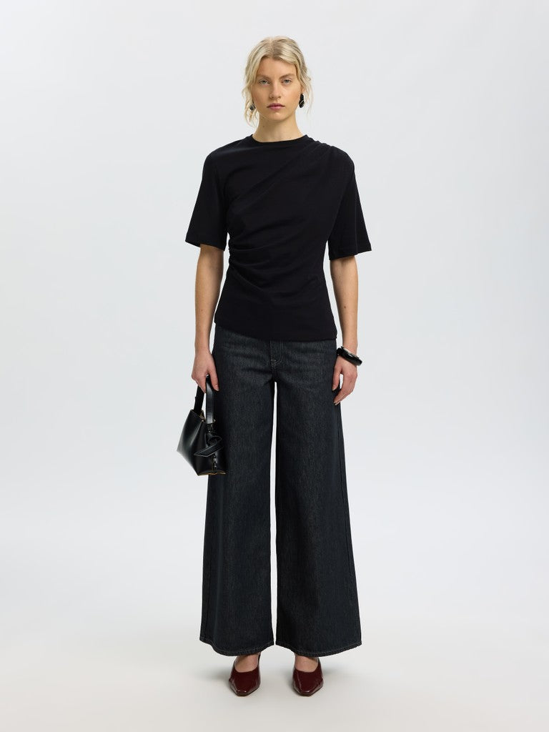 Selected Femme naisten T-paita Taj Light Twist Tee, Black