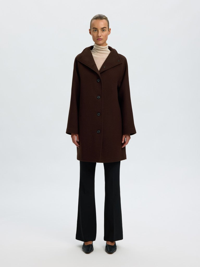 Selected Femme naisten villakangastakki Zia-Vinni Wool Blend Coat, Delicioso
