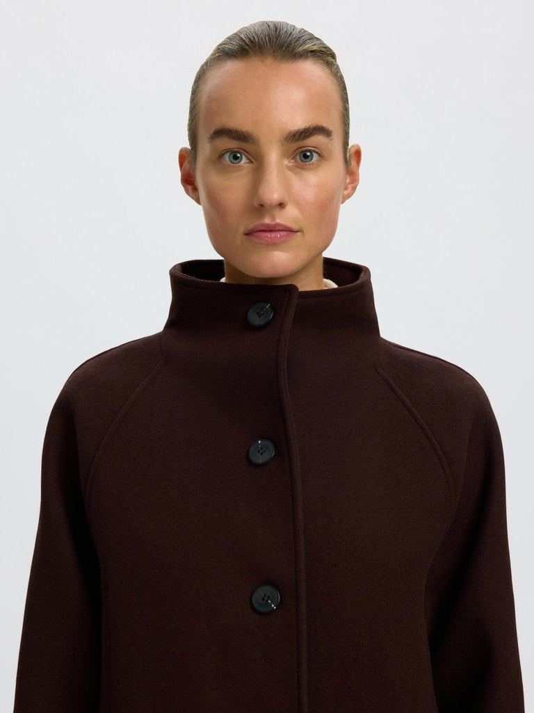 Selected Femme naisten villakangastakki Zia-Vinni Wool Blend Coat, Delicioso