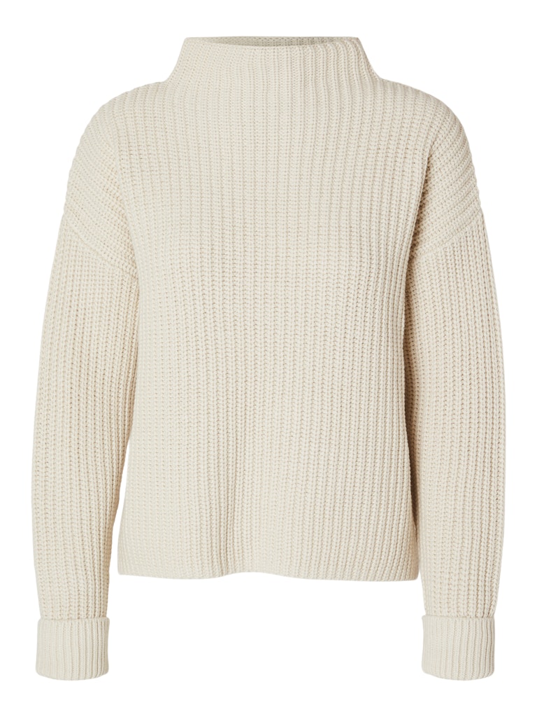 Selected Femme naisten neulepusero SLFSELMA SUS LS KNIT PULLOVER NOOS, Birch