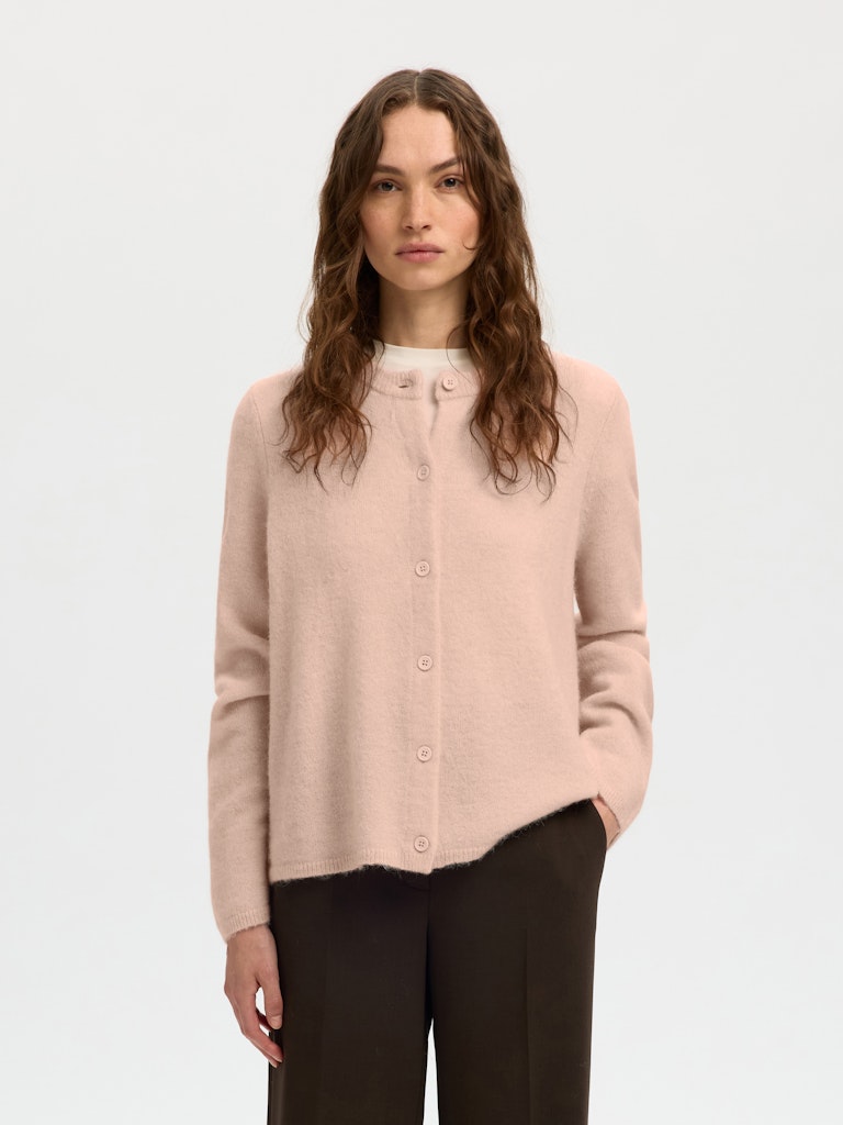 Selected Femme naisten neuletakki SLFLULU NEW LS KNIT CARDIGAN, Pale Dogwood Melange